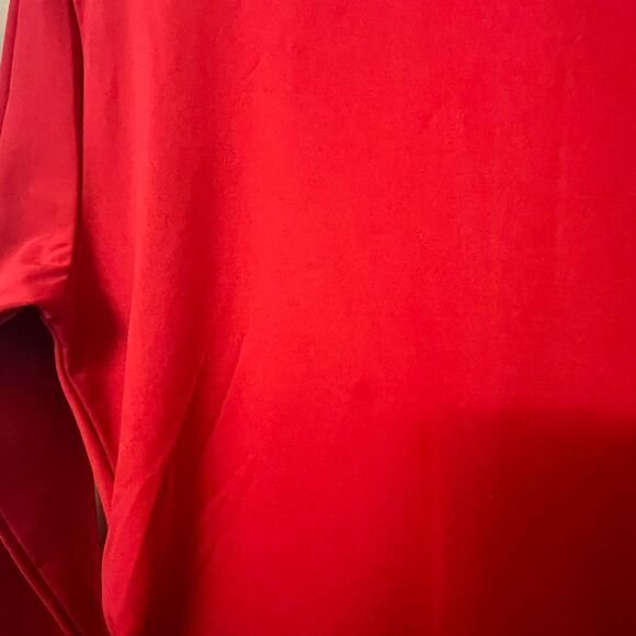 Women’s Red Long Sleeve Midi Sheath Dress Stretch Slim Comfy Size L - Picture 7 of 14